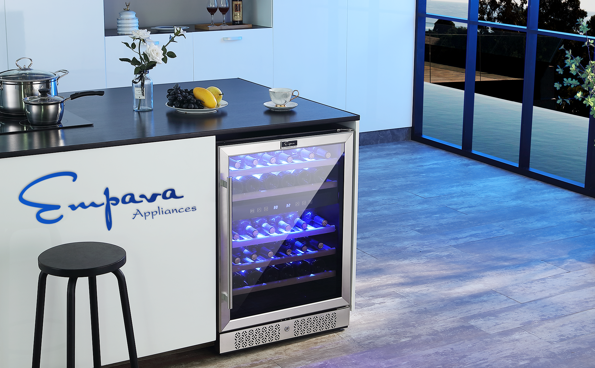 Empava 24 Inch Dual Zone Wine Cooler Beverage Fridge