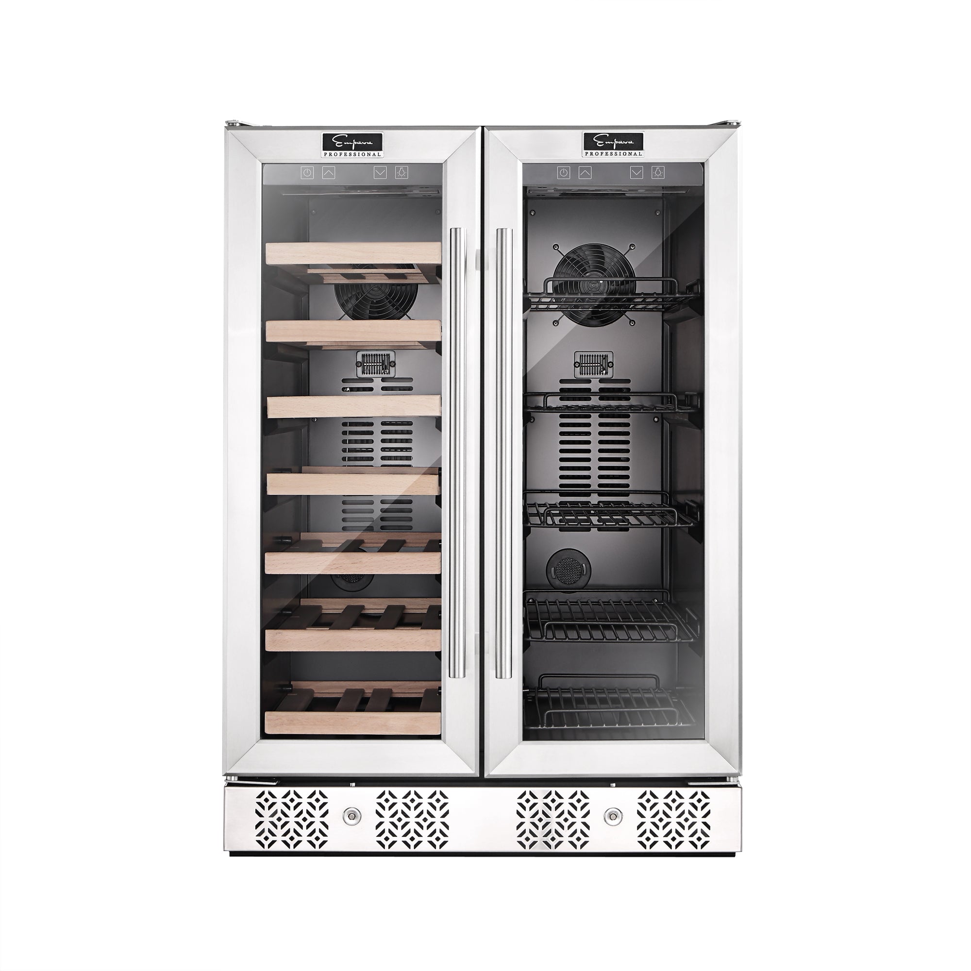 Empava 24 Inch Dual Zone Wine Cooler & Beverage Fridge