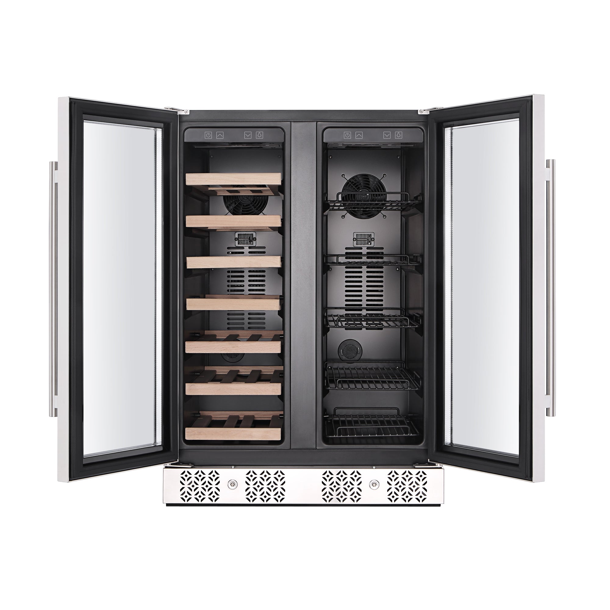 Empava 24 Inch Dual Zone Wine Cooler & Beverage Fridge