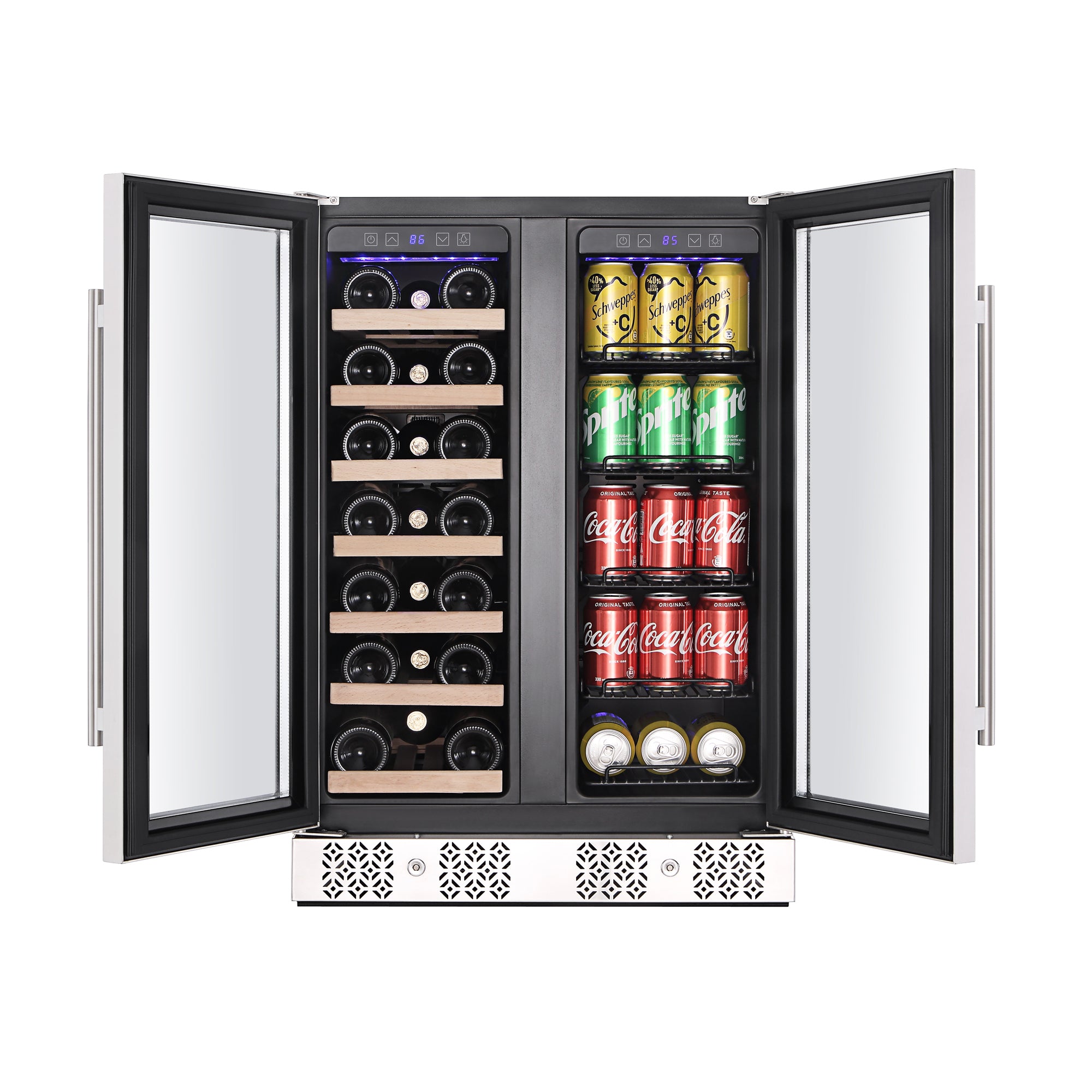 Empava 24 Inch Dual Zone Wine Cooler & Beverage Fridge