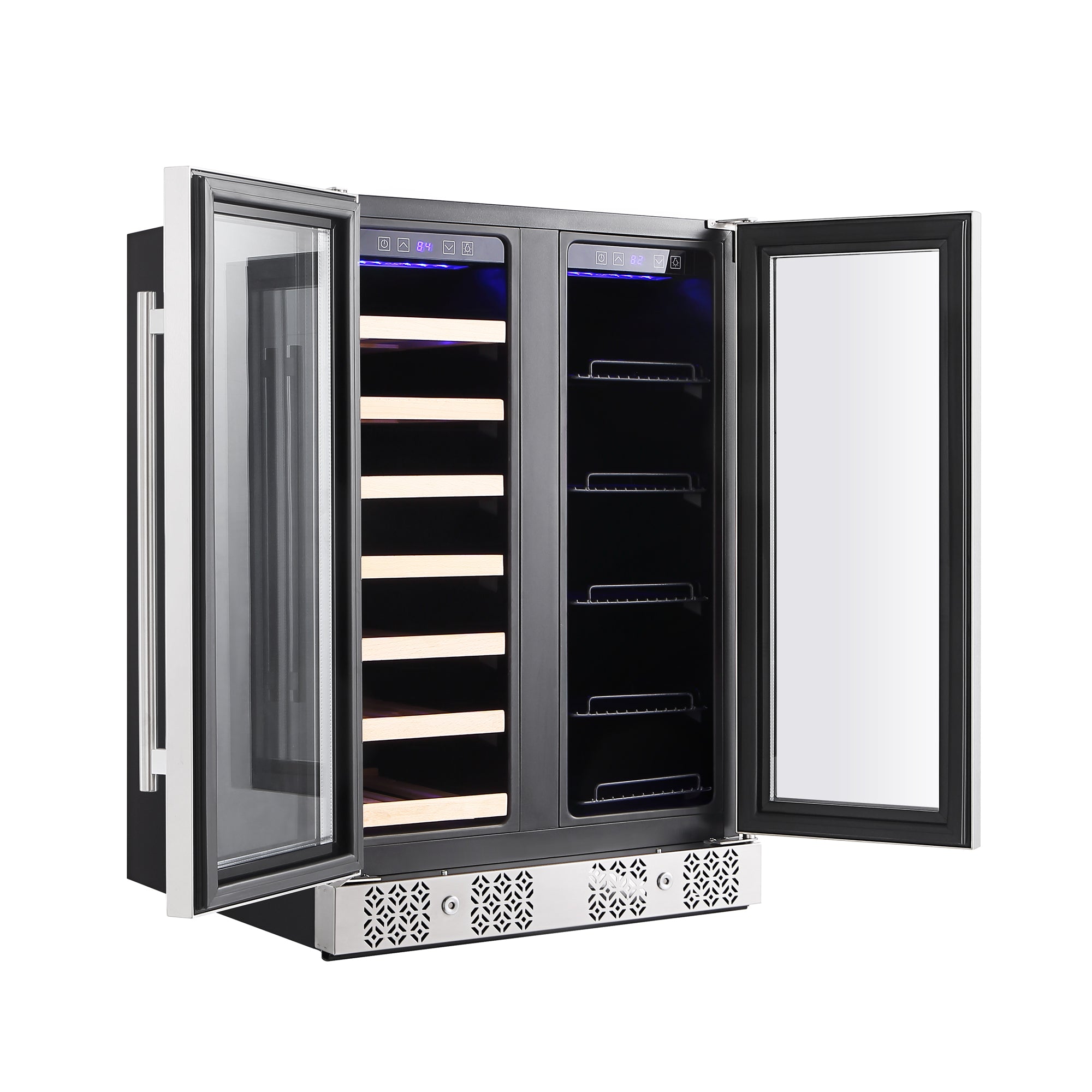 Empava 24 Inch Dual Zone Wine Cooler & Beverage Fridge