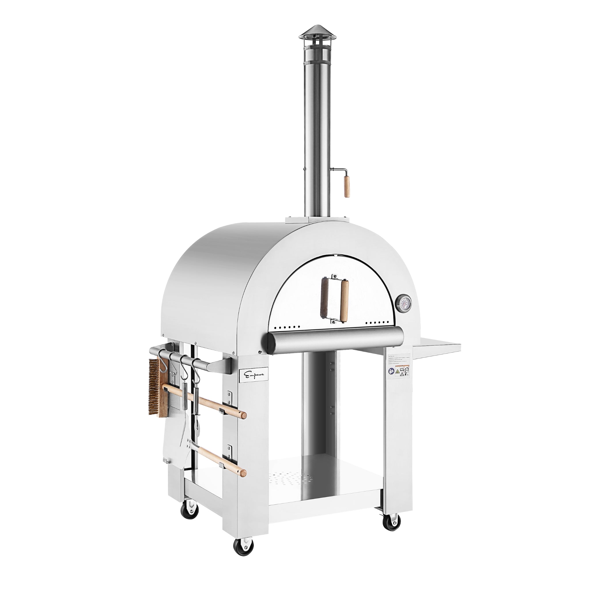 Empava Outdoor Wood Fired Pizza Oven With Side Table