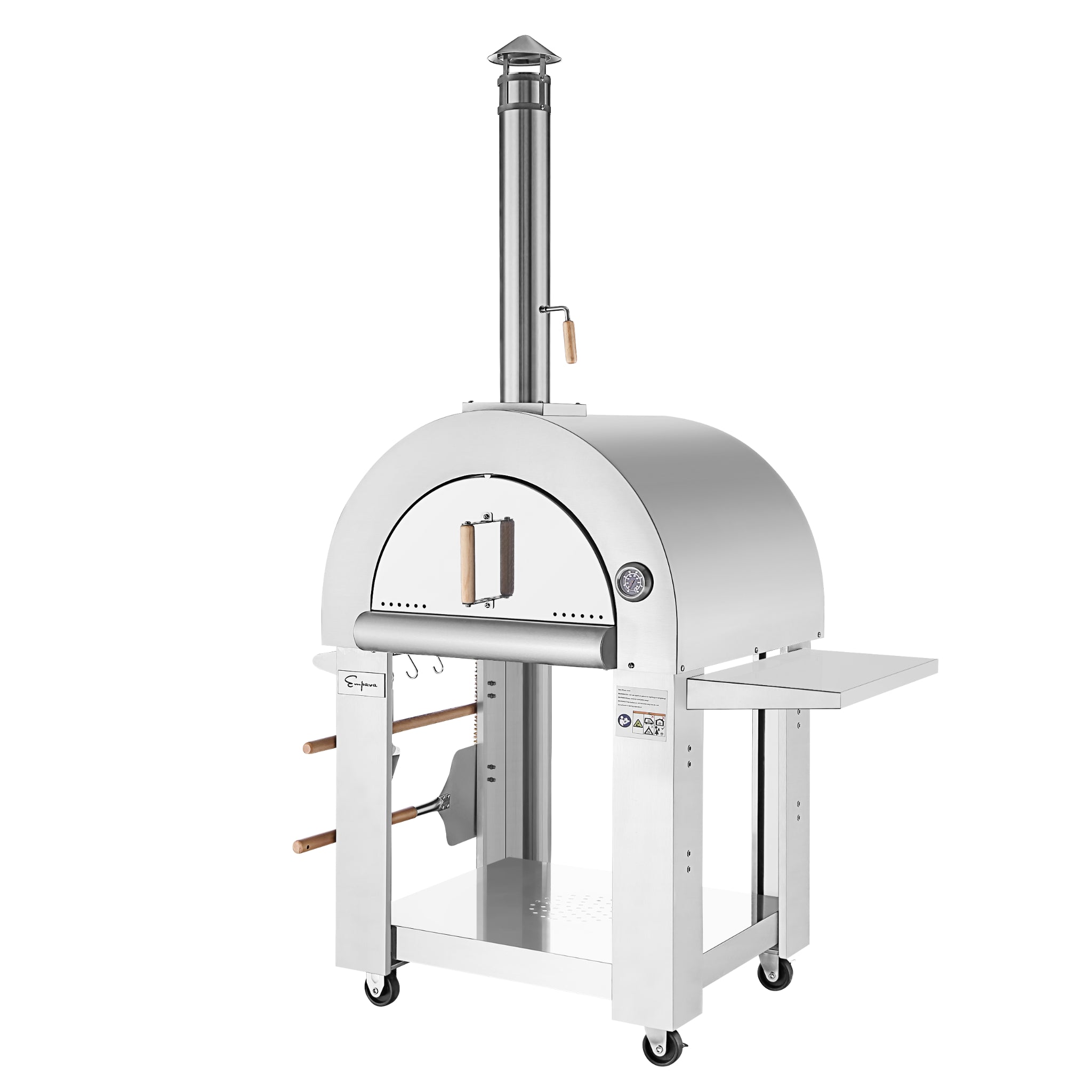 Empava Outdoor Wood Fired Pizza Oven With Side Table