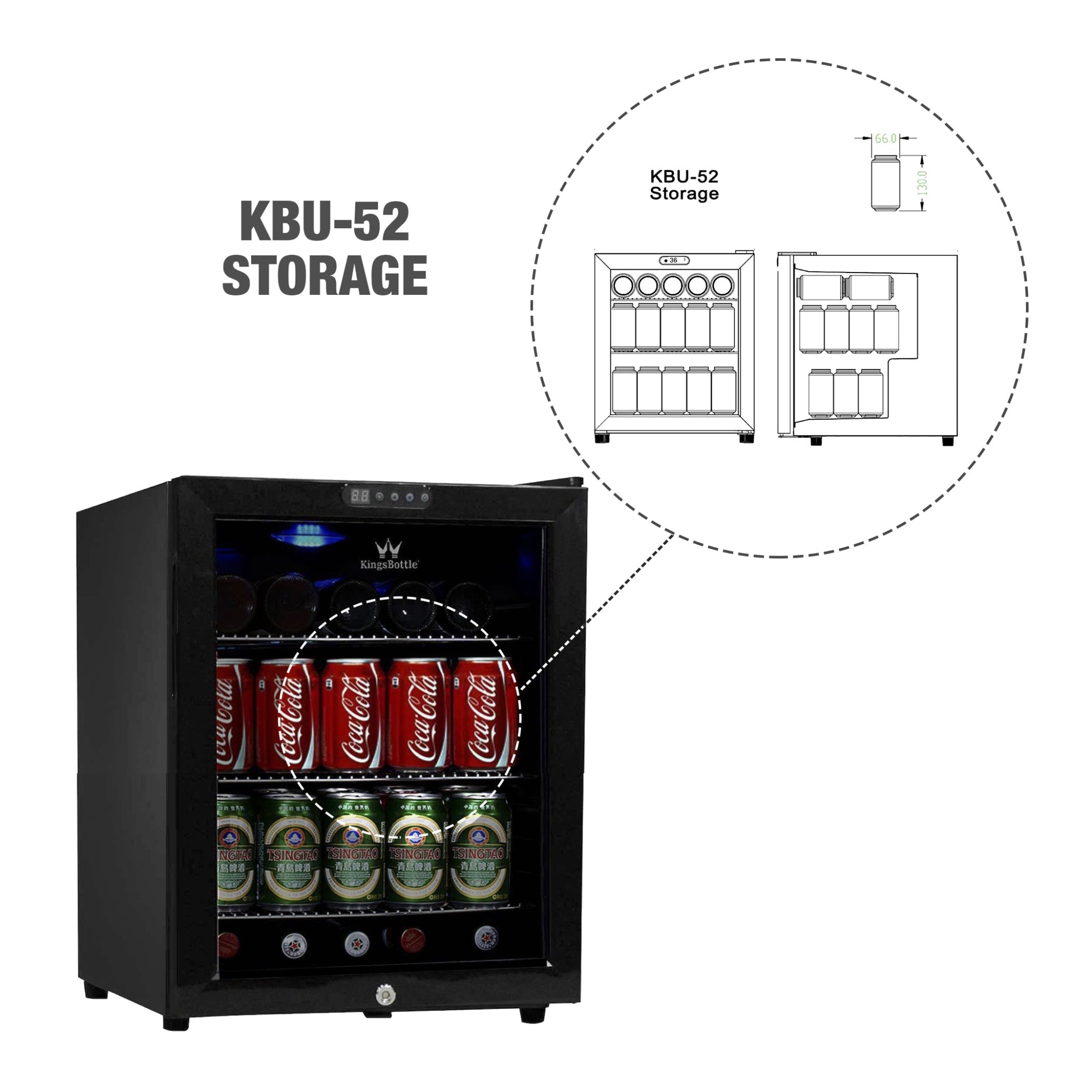 CC KingsBottle 45 Can Compressor Mini Bar Fridge KBU52BP 6