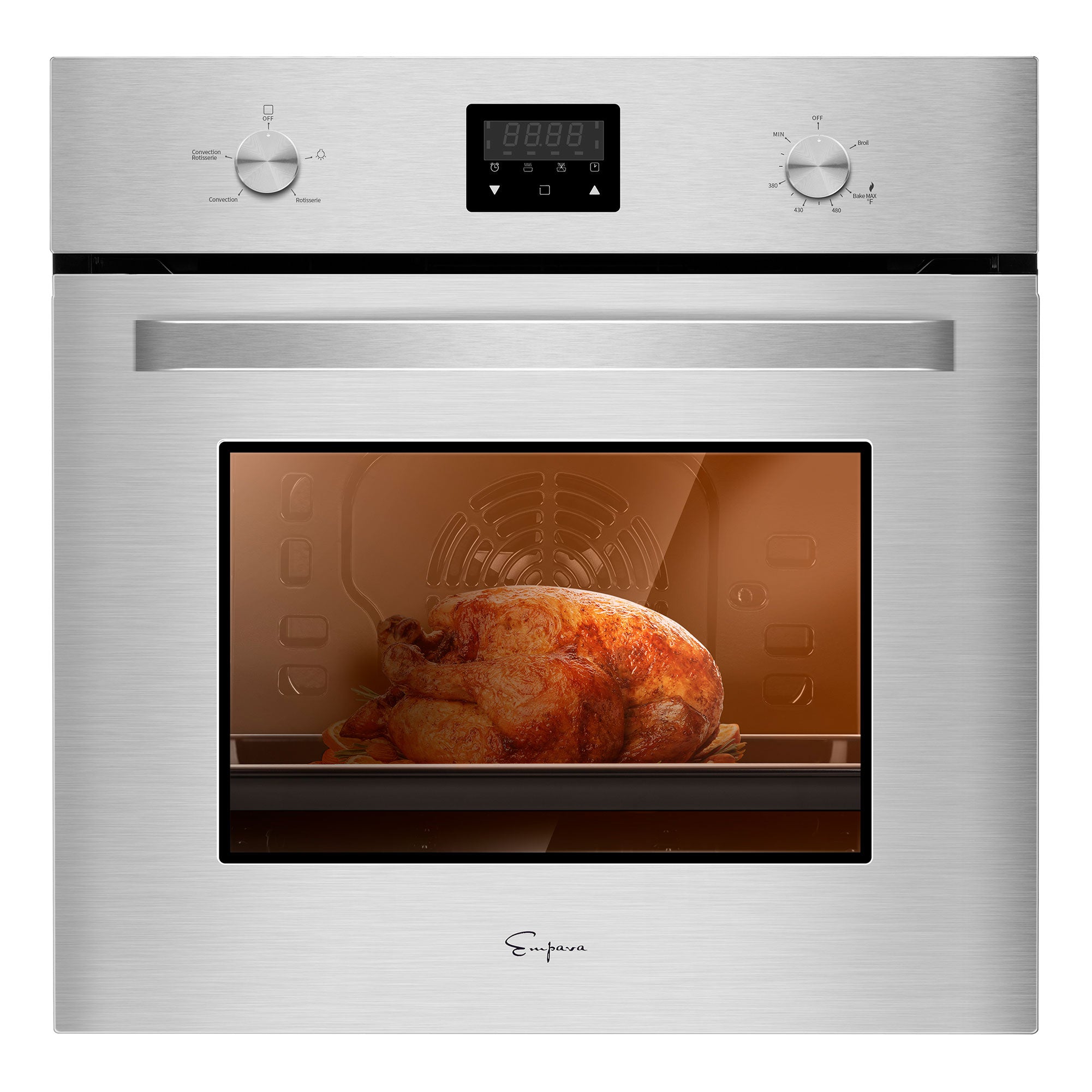 Empava 24 inch 2.3 Cu. Ft. Single Gas Wall Oven - Only For Natural Gas