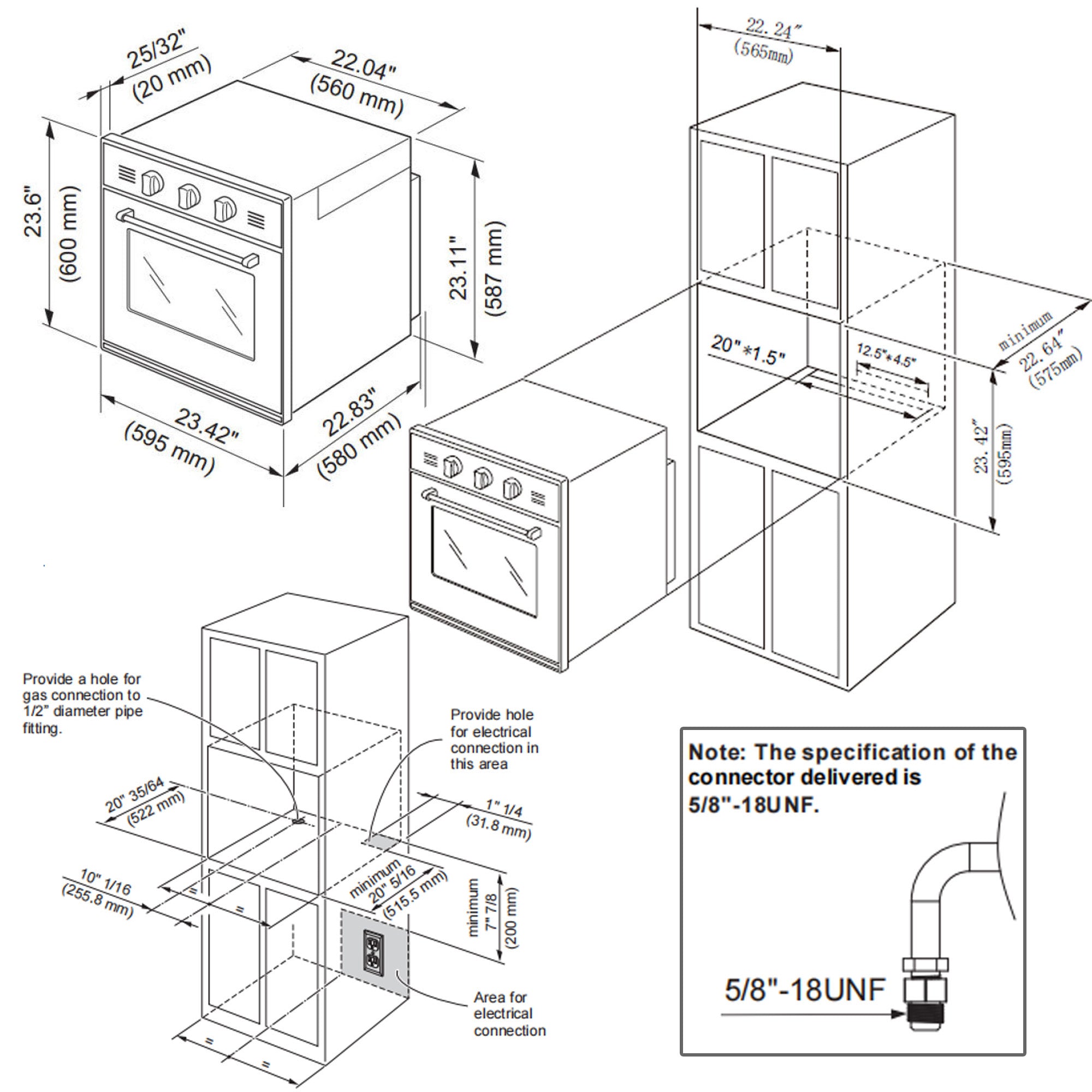 Empava 24 inch 2.3 Cu. ft. Gas Wall Oven - Only For LPG