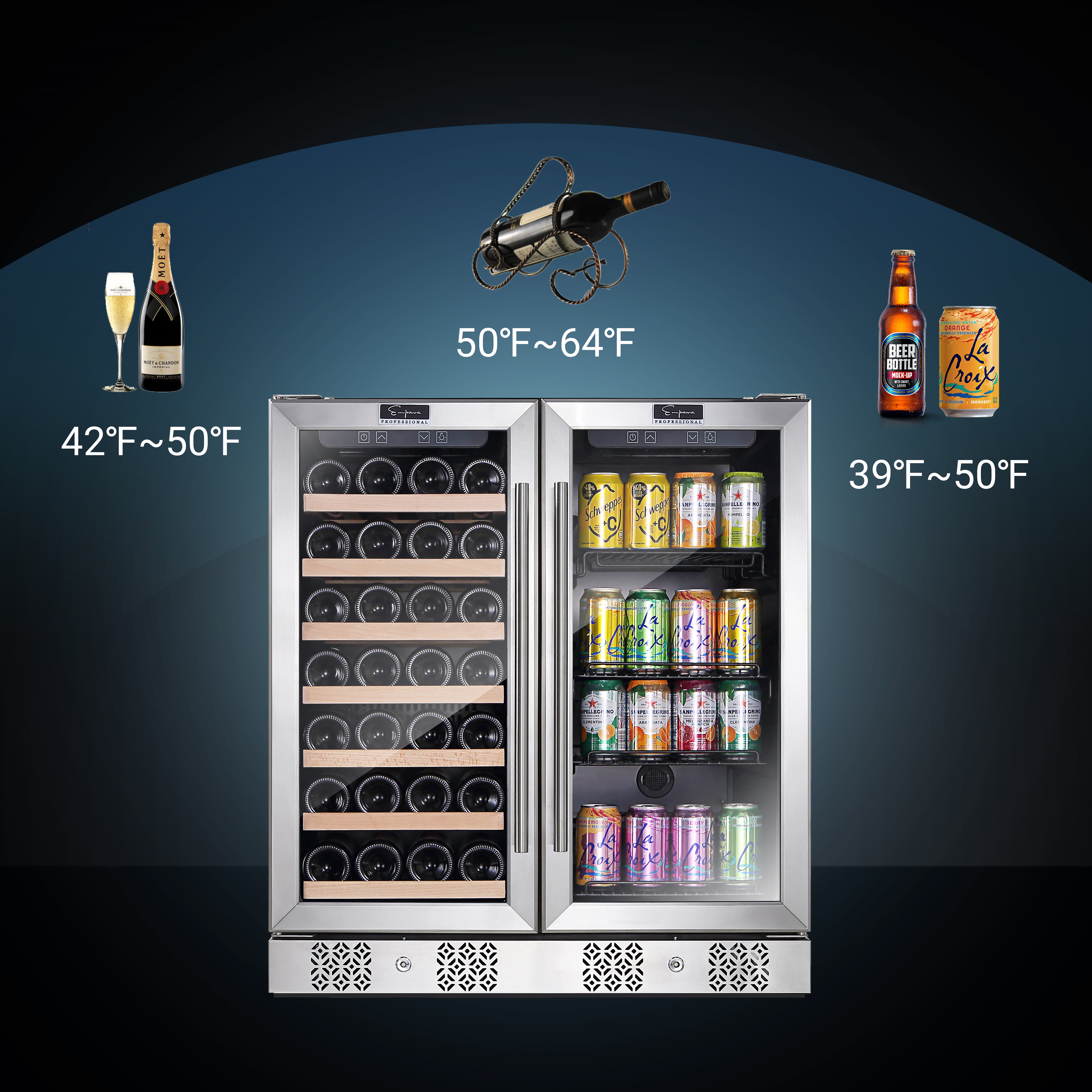 Empava Dual Zone Wine Cooler & Beverage Fridge