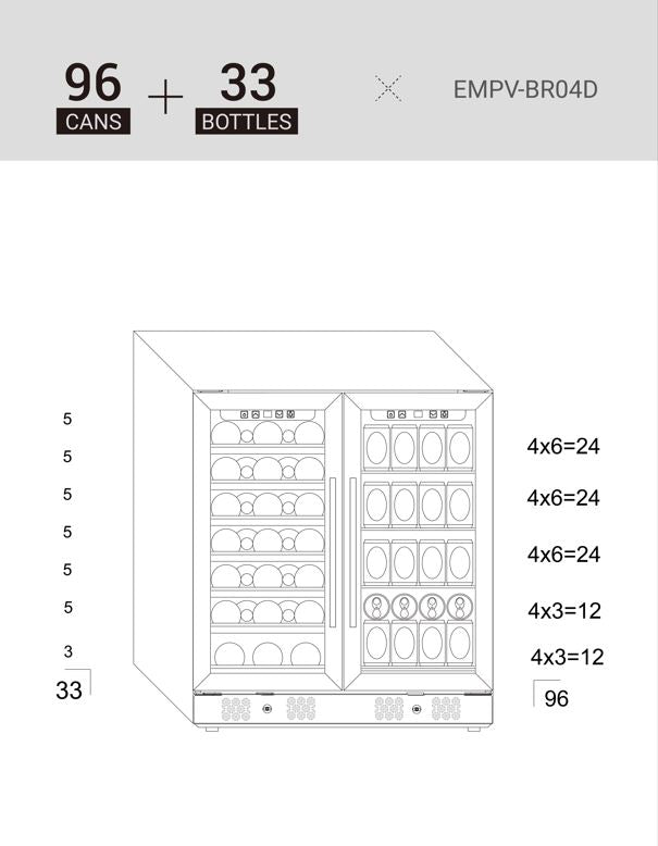 Empava Dual Zone Wine Cooler & Beverage Fridge