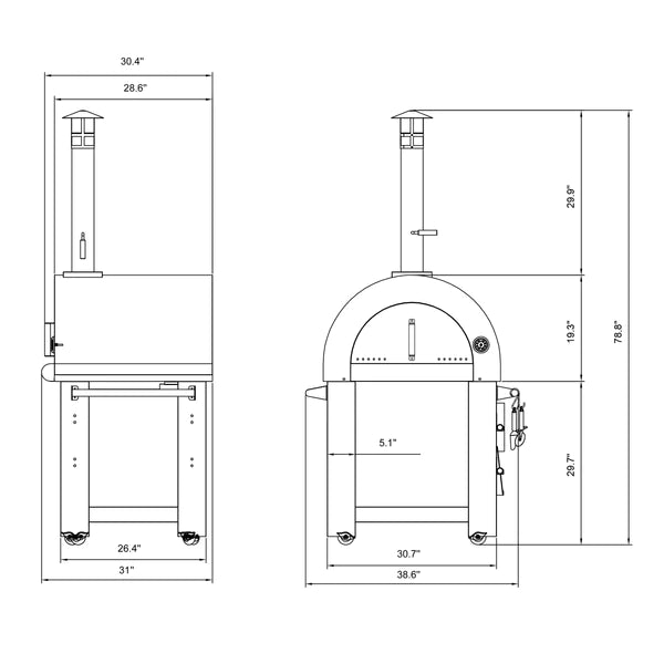 Empava Outdoor Wood Fired Pizza Oven