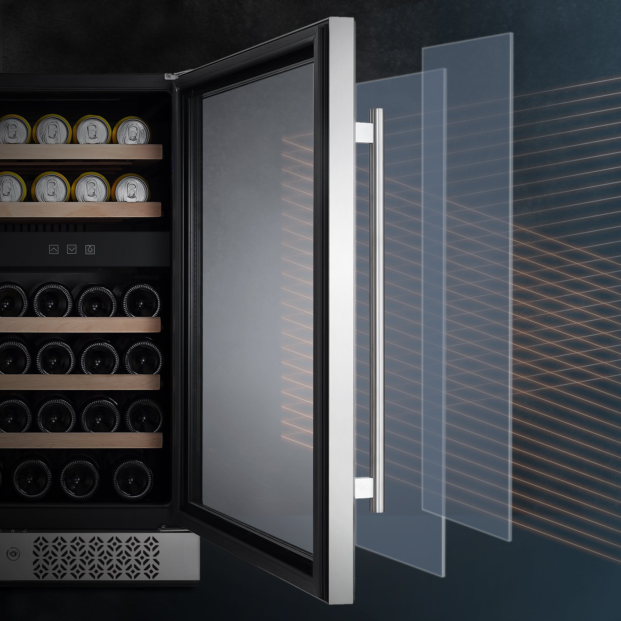 Empava 24 Inch Dual Zone Wine Cooler Beverage Fridge