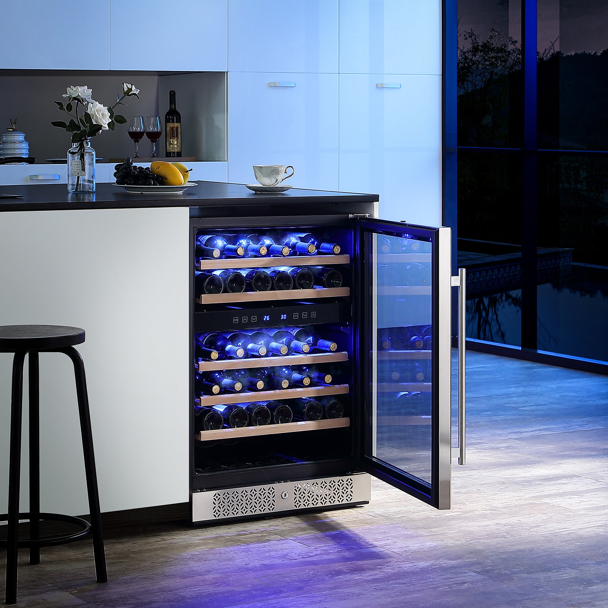 Empava 24 Inch Dual Zone Wine Cooler Beverage Fridge