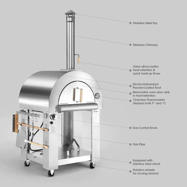 Empava Outdoor Wood Fired and Gas Pizza Oven