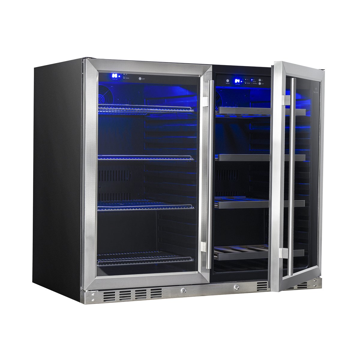 CC KingsBottle 39 Inch Under Counter Wine And Beer Fridge Combo KBU28LRX-BLK 5