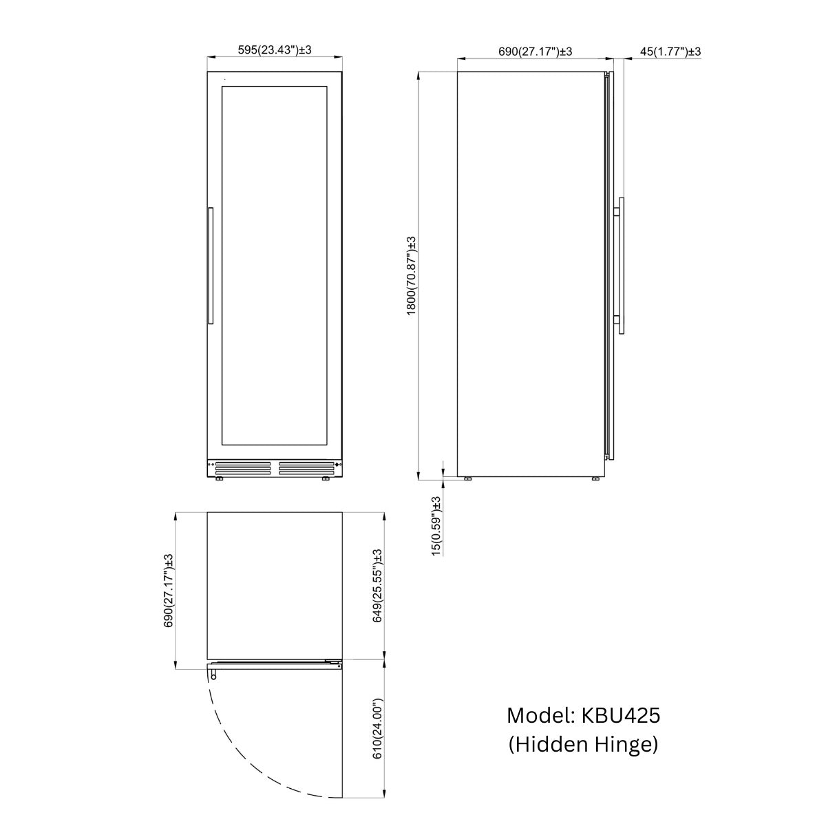 CC KingsBottle Large Beverage Refrigerator With Low-E Glass Door KBU425BX-FG LHH 10