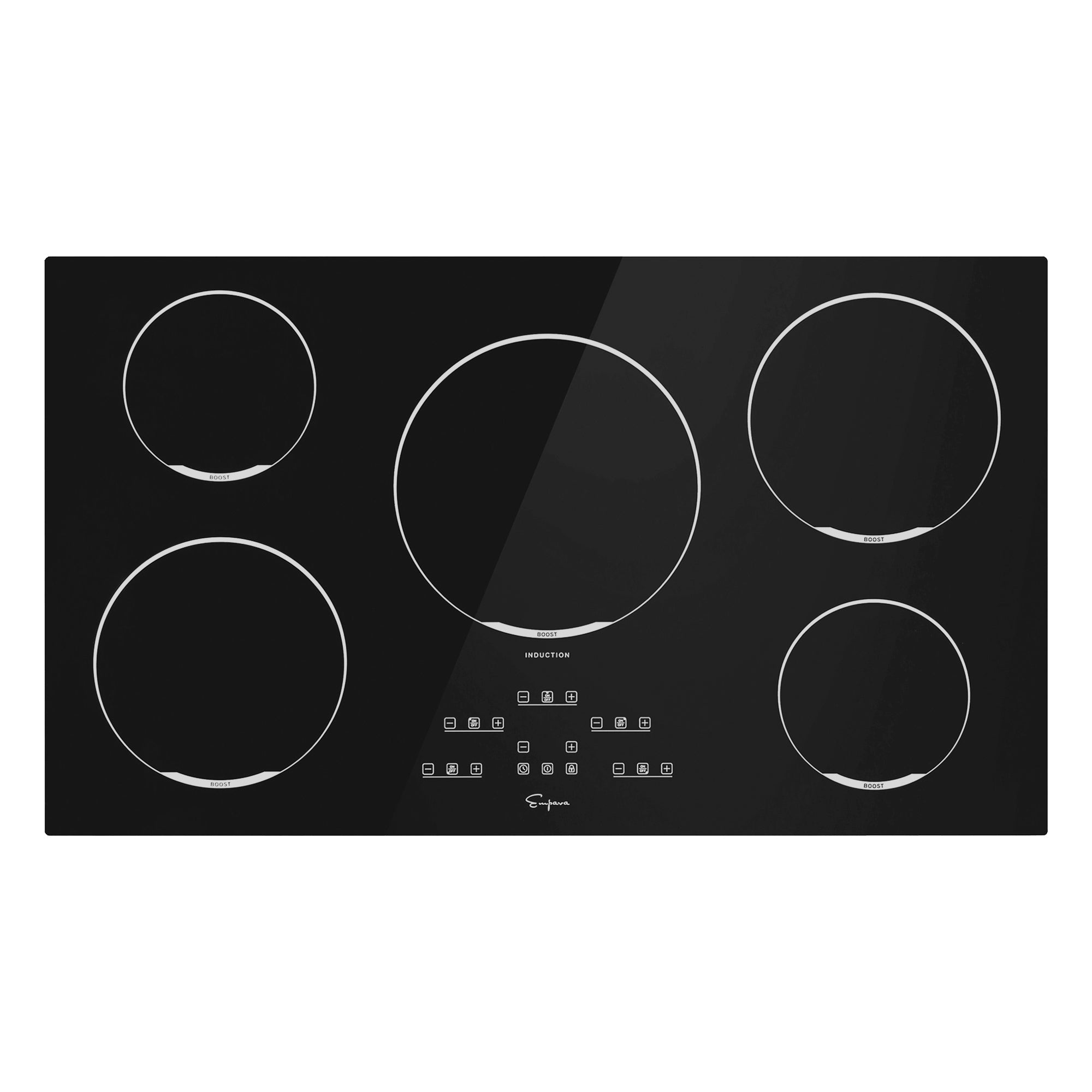 Empava 36 inch 5 Elements Black Induction Cooktop