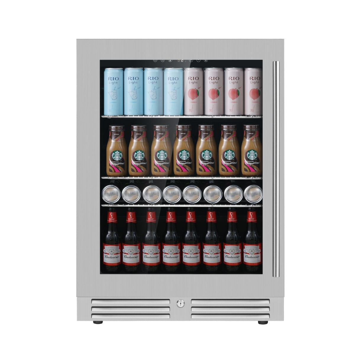 CC KingsBottle 24 Inch Under Counter LOW-E Glass Door Beer Fridge KBU145BX-FG LHH 4