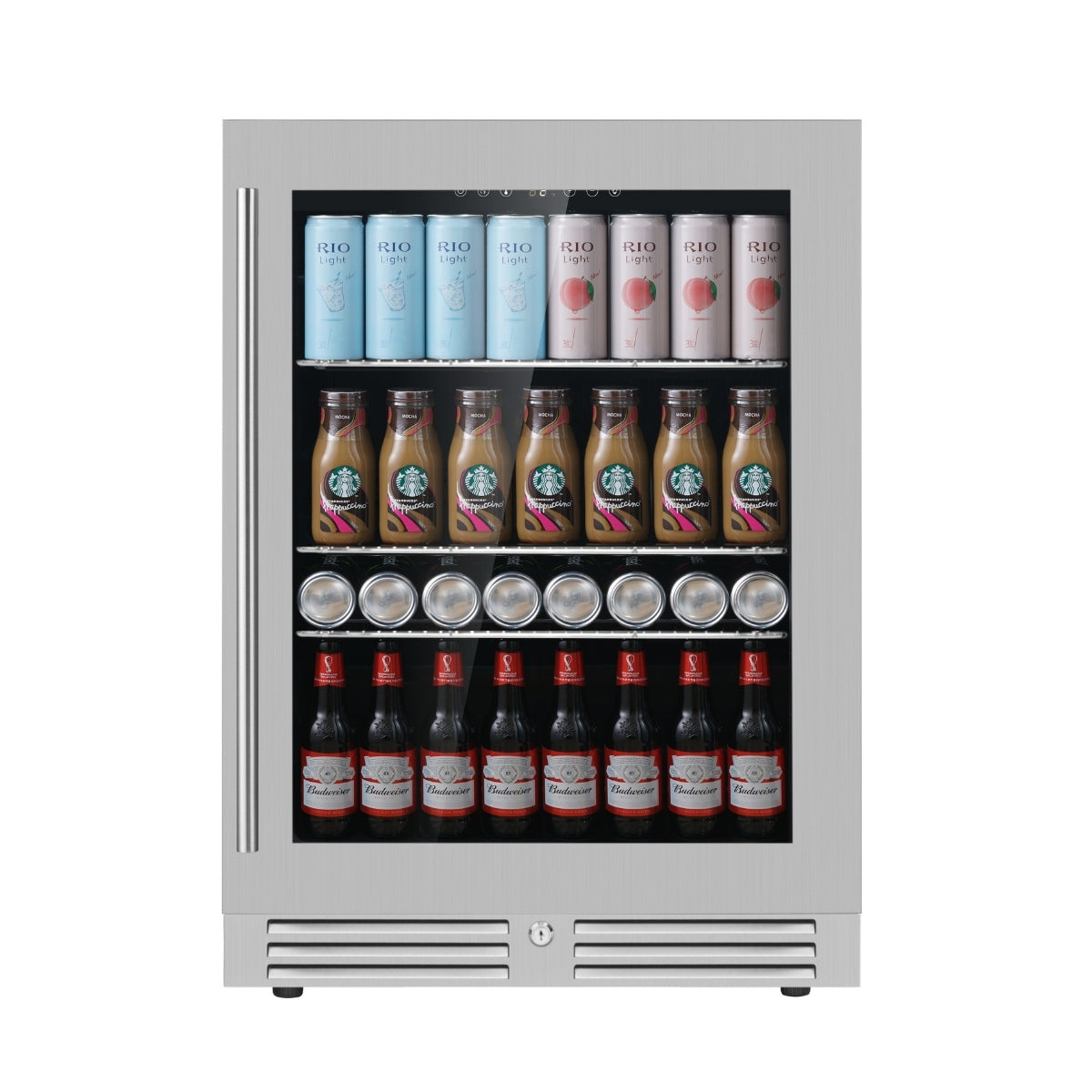 CC KingsBottle 24 Inch Under Counter LOW-E Glass Door Beer Fridge KBU145BX-FG LHH 5