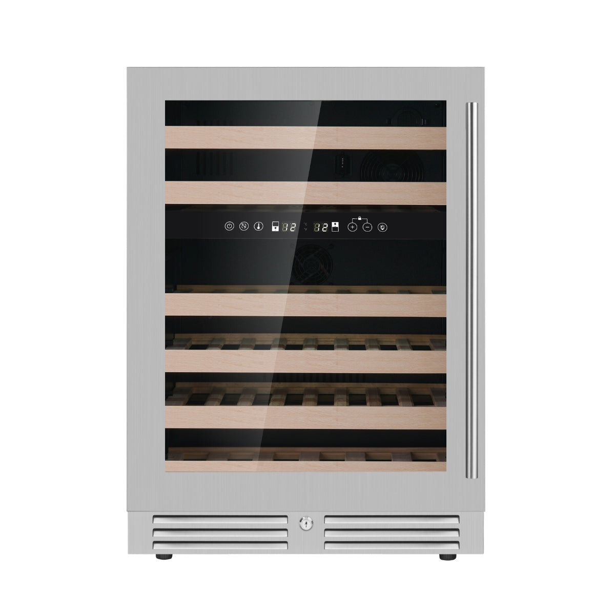 CC KingsBottle 24 Inch Under Counter LOW-E Glass Door Dual Zone Wine Cooler KBU145DX-FG RHH 5