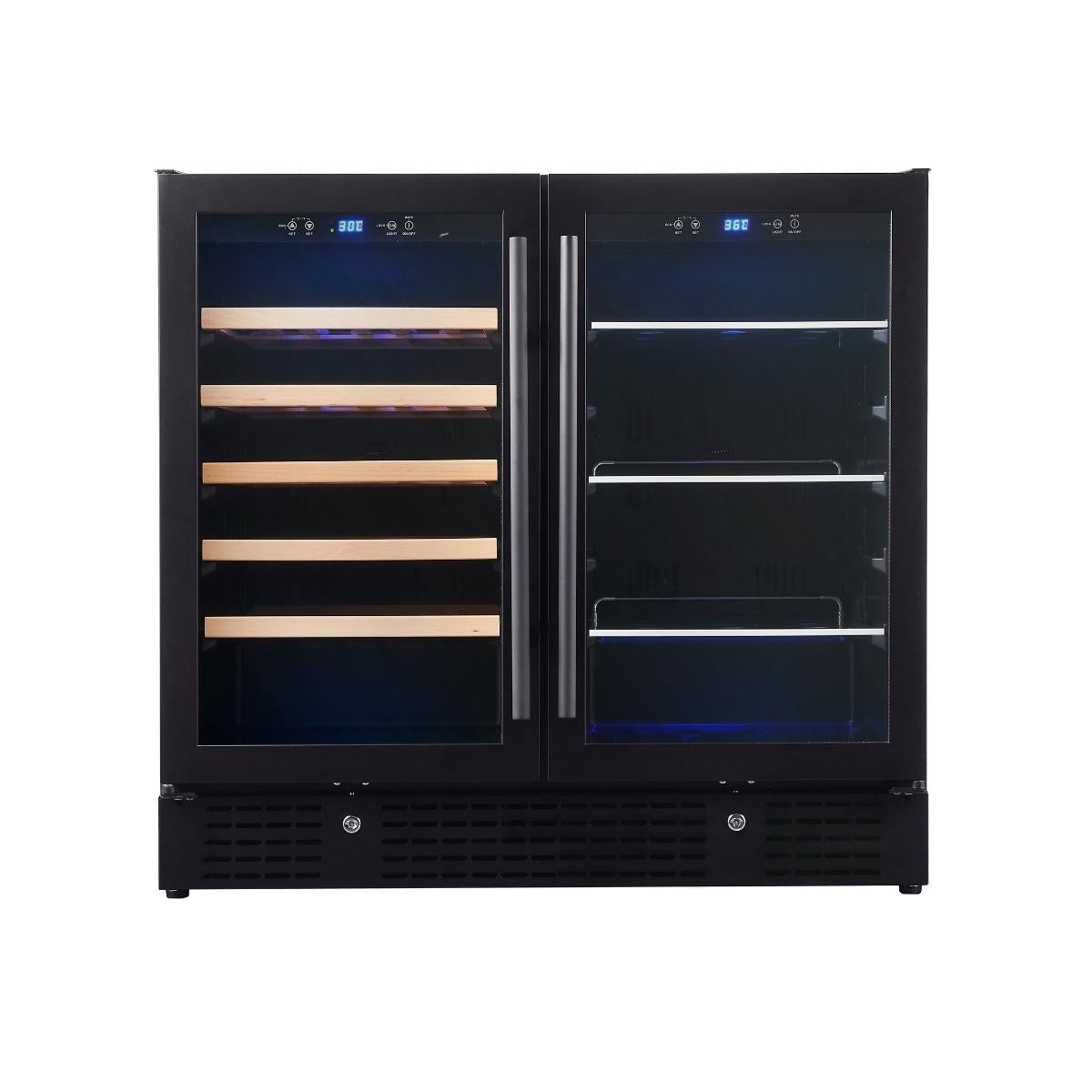 CC KingsBottle 36" Beer and Wine Cooler Combination with Low-E Glass Door KBU190BW-BLK 3