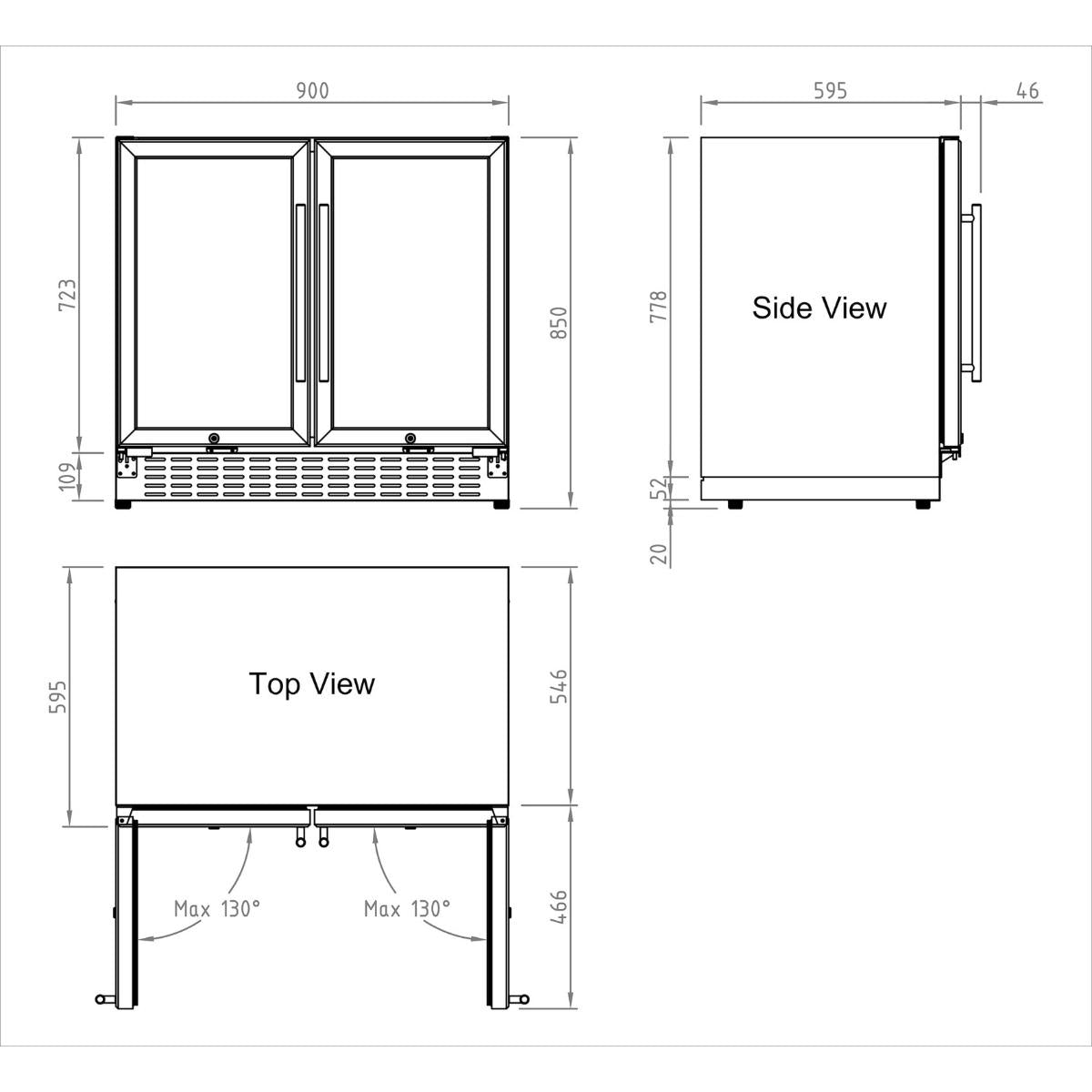 CC KingsBottle 36" Beer and Wine Cooler Combination with Low-E Glass Door KBU190BW-BLK 9