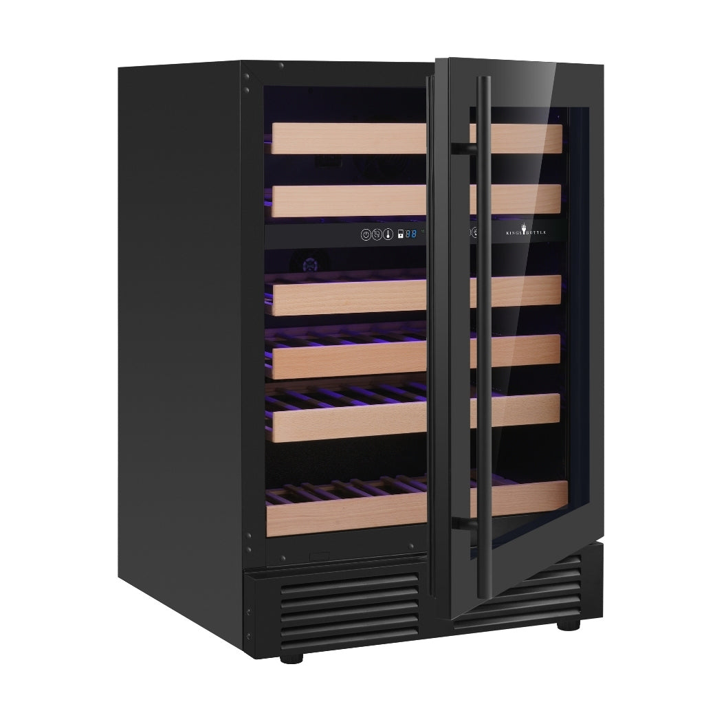 CC KingsBottle 24 Inch Under Counter LOW-E Glass Door Dual Zone Wine Cooler KBU145DX-FG RHH 1