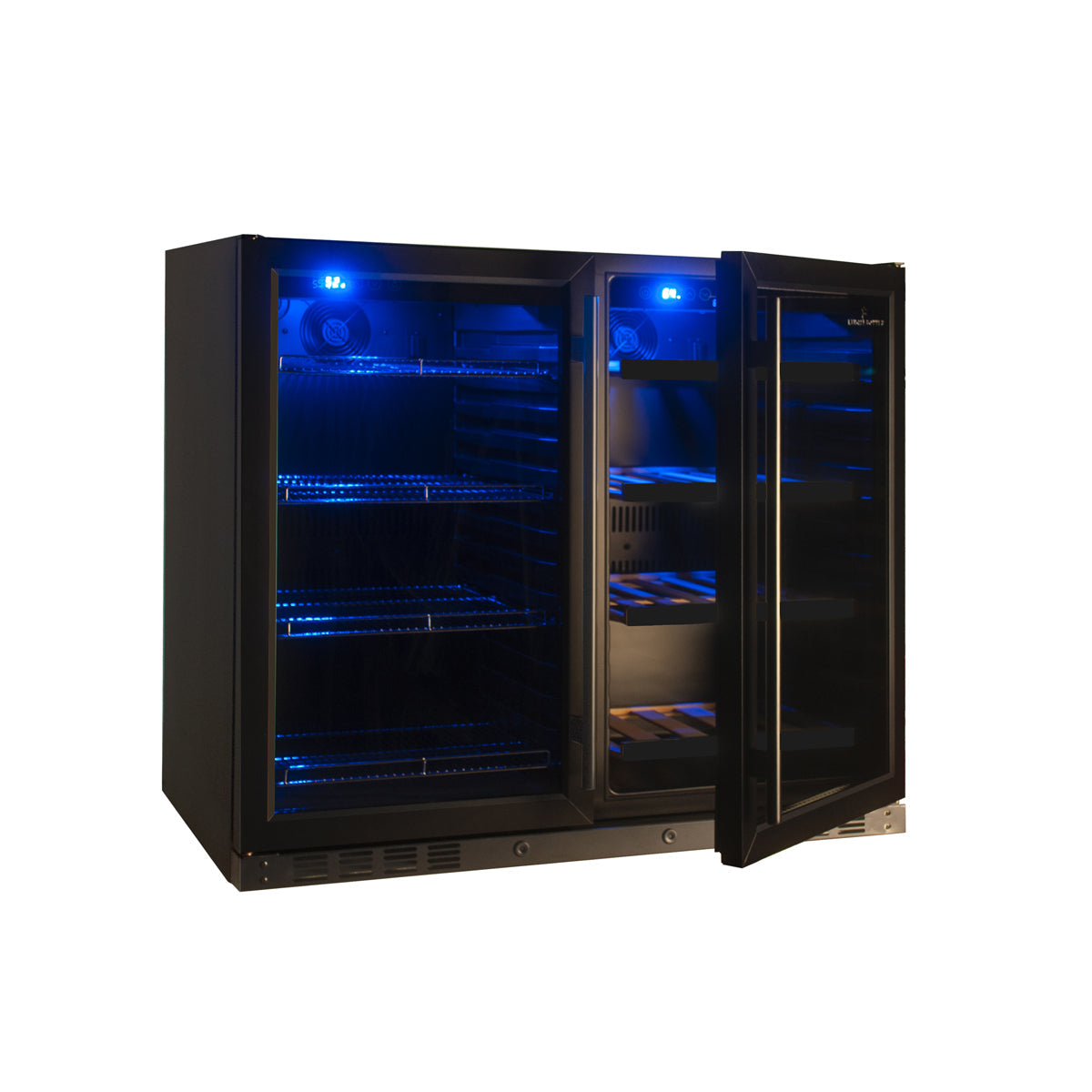 CC KingsBottle 39 Inch Under Counter Wine And Beer Fridge Combo KBU28LRX-BLK 3