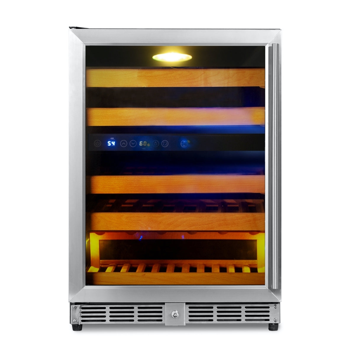 CC KingsBottle 44 Bottles 24 Inch Under Counter Dual Zone Wine Cooler Drinks KBU50DX-SS RHH 2