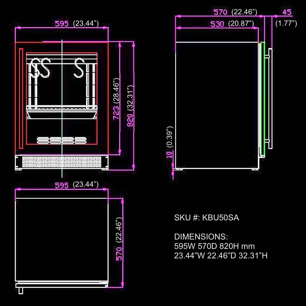 CC KingsBottle 24 Inch Glass Door Under Counter Steak Ager Fridge KBU50SA-FG RHH 7