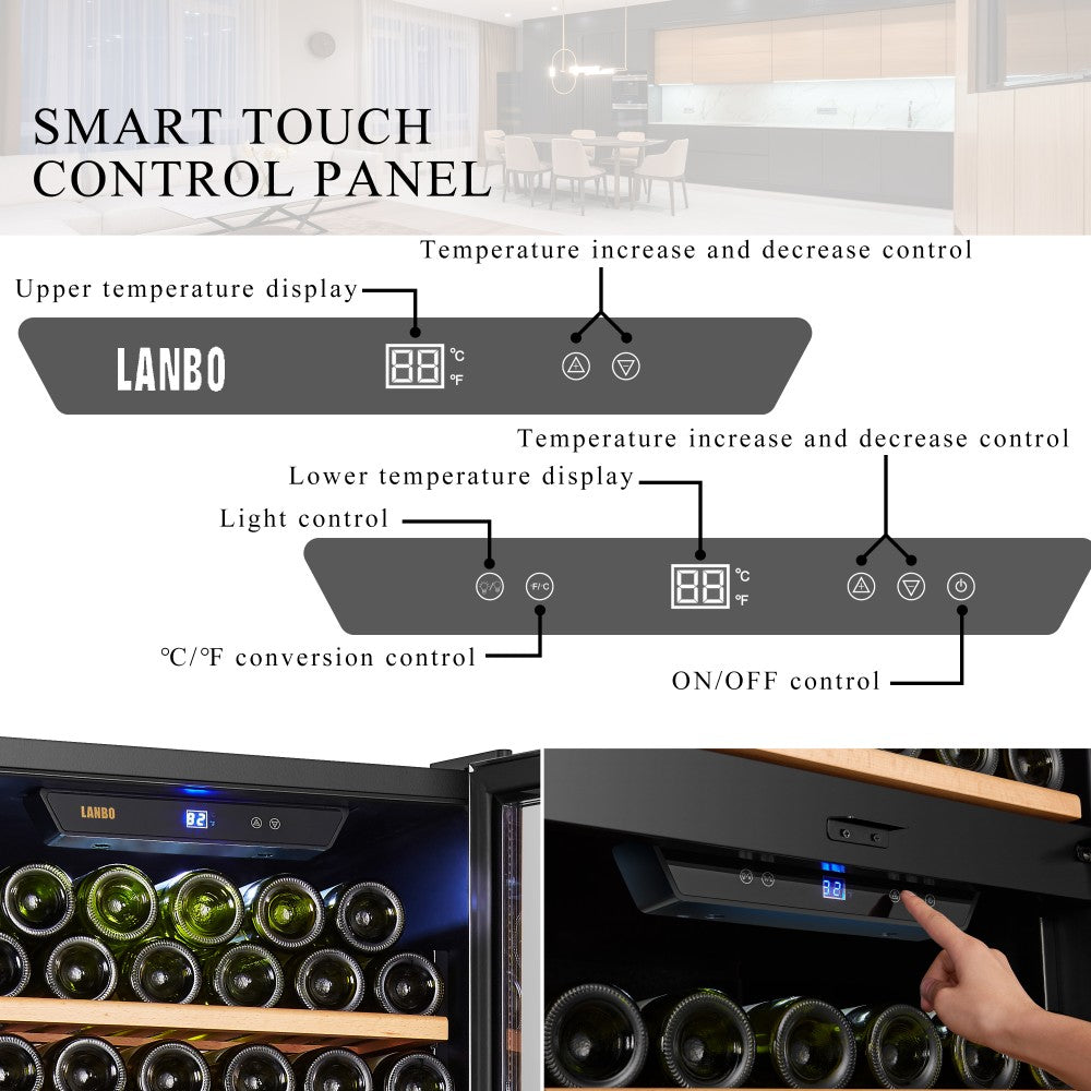 CC Lanbo 133 bottles dual zone wine cooler- LW133DD 9