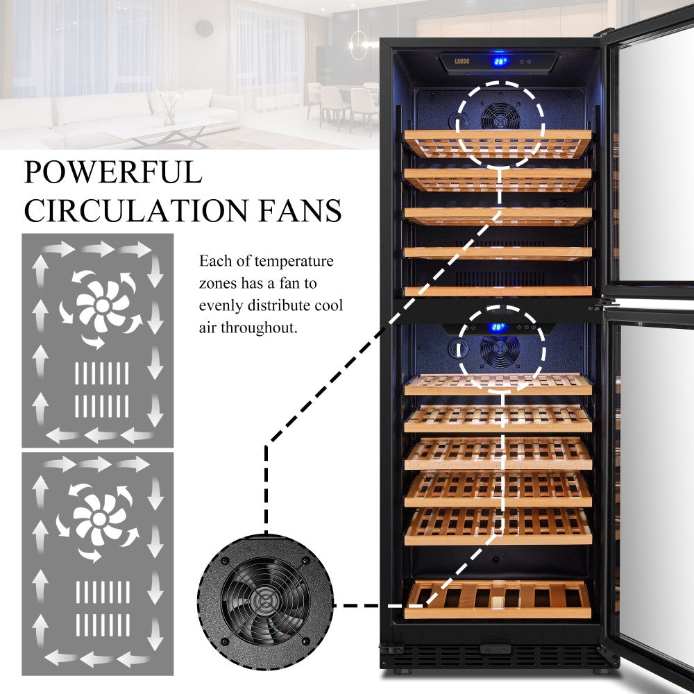 CC Lanbo 133 bottles dual zone wine cooler- LW133DD 111