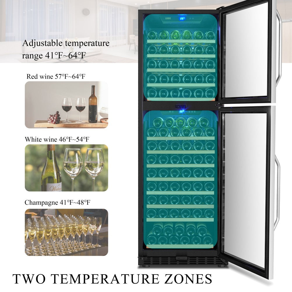 CC Lanbo 162 bottles dual zone wine cooler - LW162DD 10