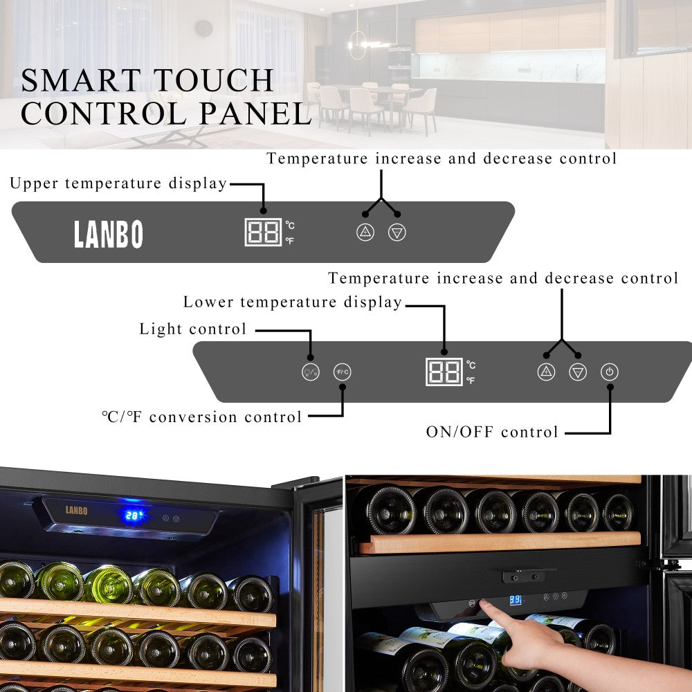 CC Lanbo 162 bottles dual zone wine cooler - LW162DD 111