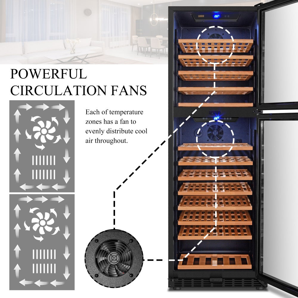 CC Lanbo 162 bottles dual zone wine cooler - LW162DD 11113