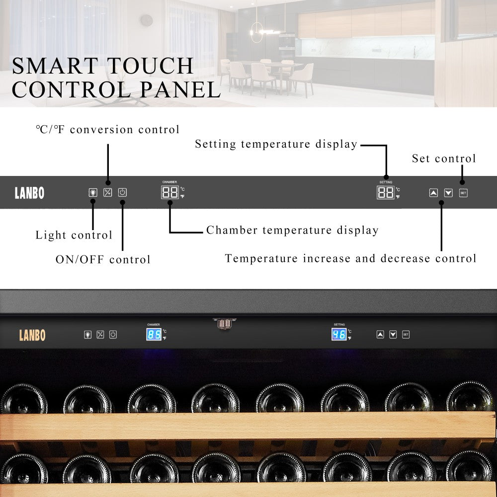 CC Lanbo Luxury 289 bottles dual zone wine cooler - LW328SD 7