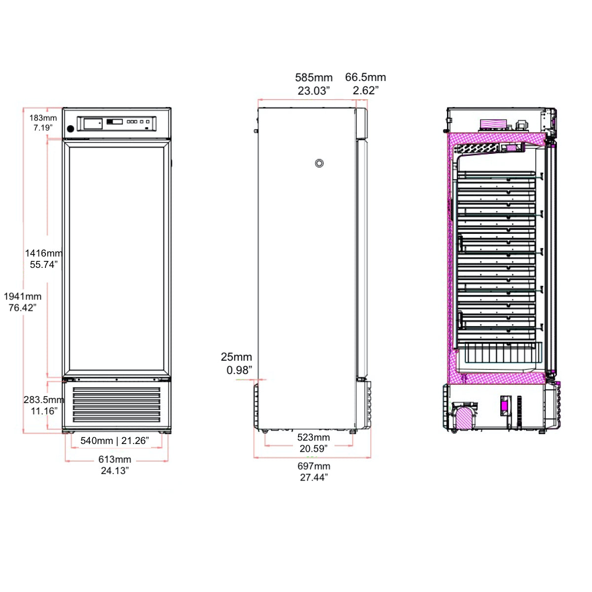 CC KingsBottle 2℃ to 8℃ 395L Upright Medical Refrigerator‎ for Pharmacy and Laboratory MLR395L 4