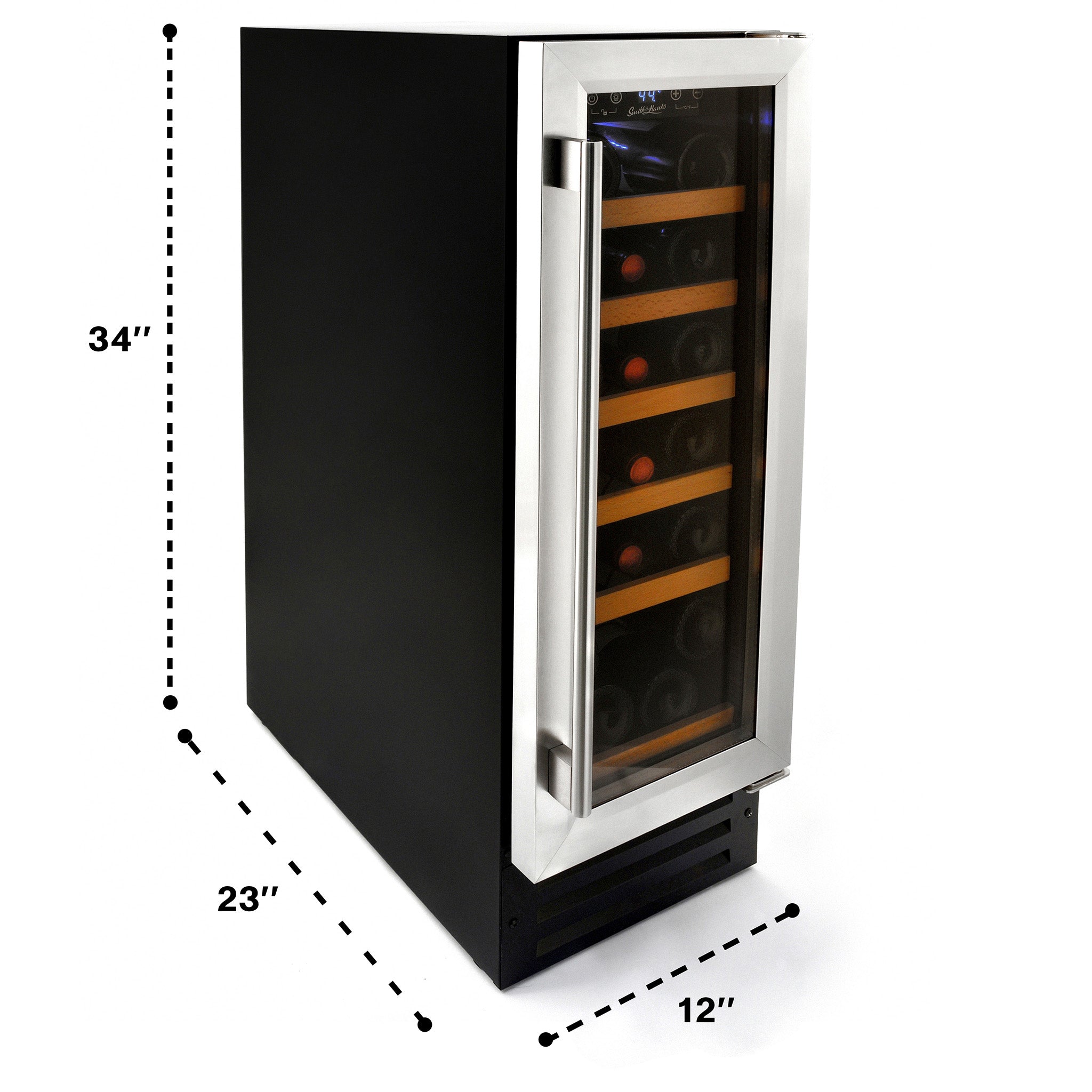 Smith & Hanks 19 Bottle Single Zone Under Counter Wine Cooler