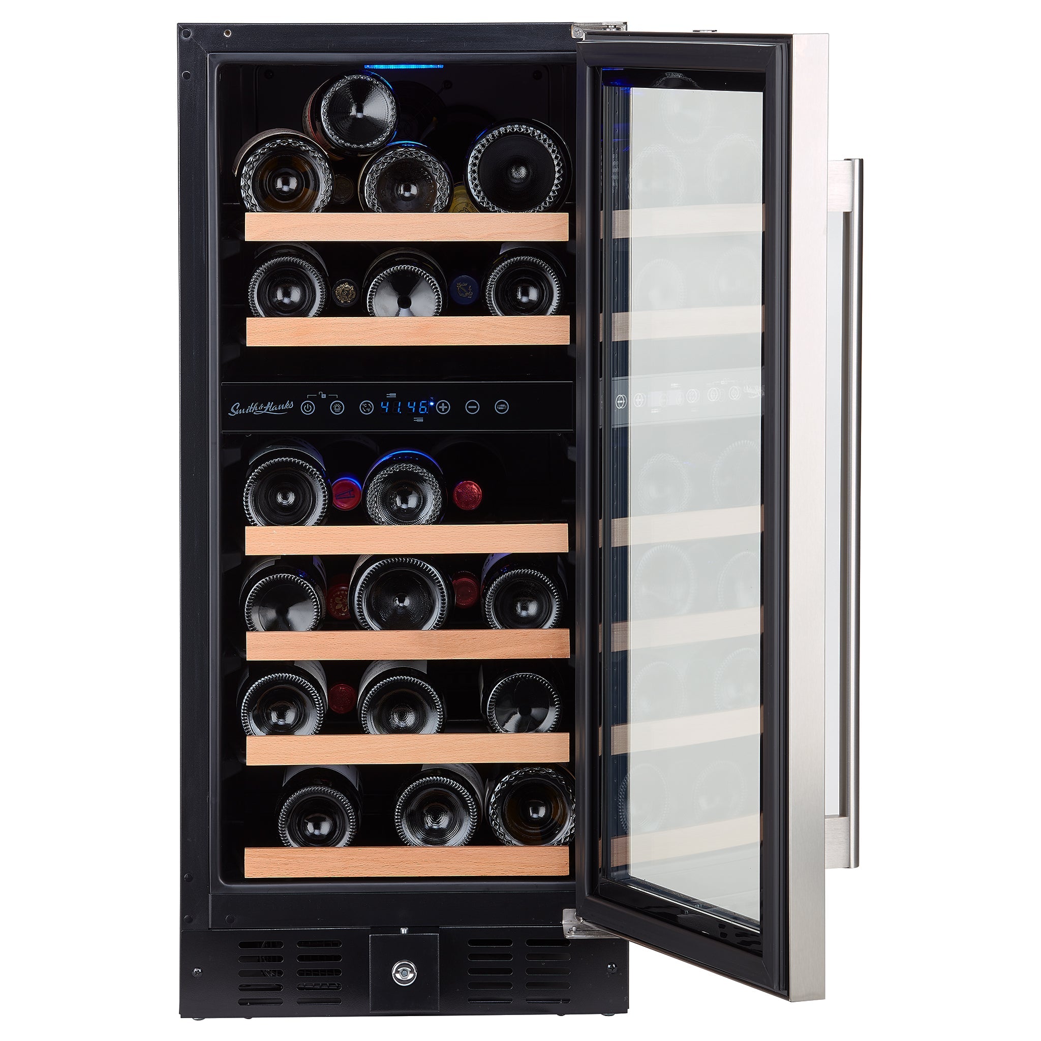 Smith & Hanks 32 Bottle Dual Zone Wine Cooler, Stainless Steel Door Trim