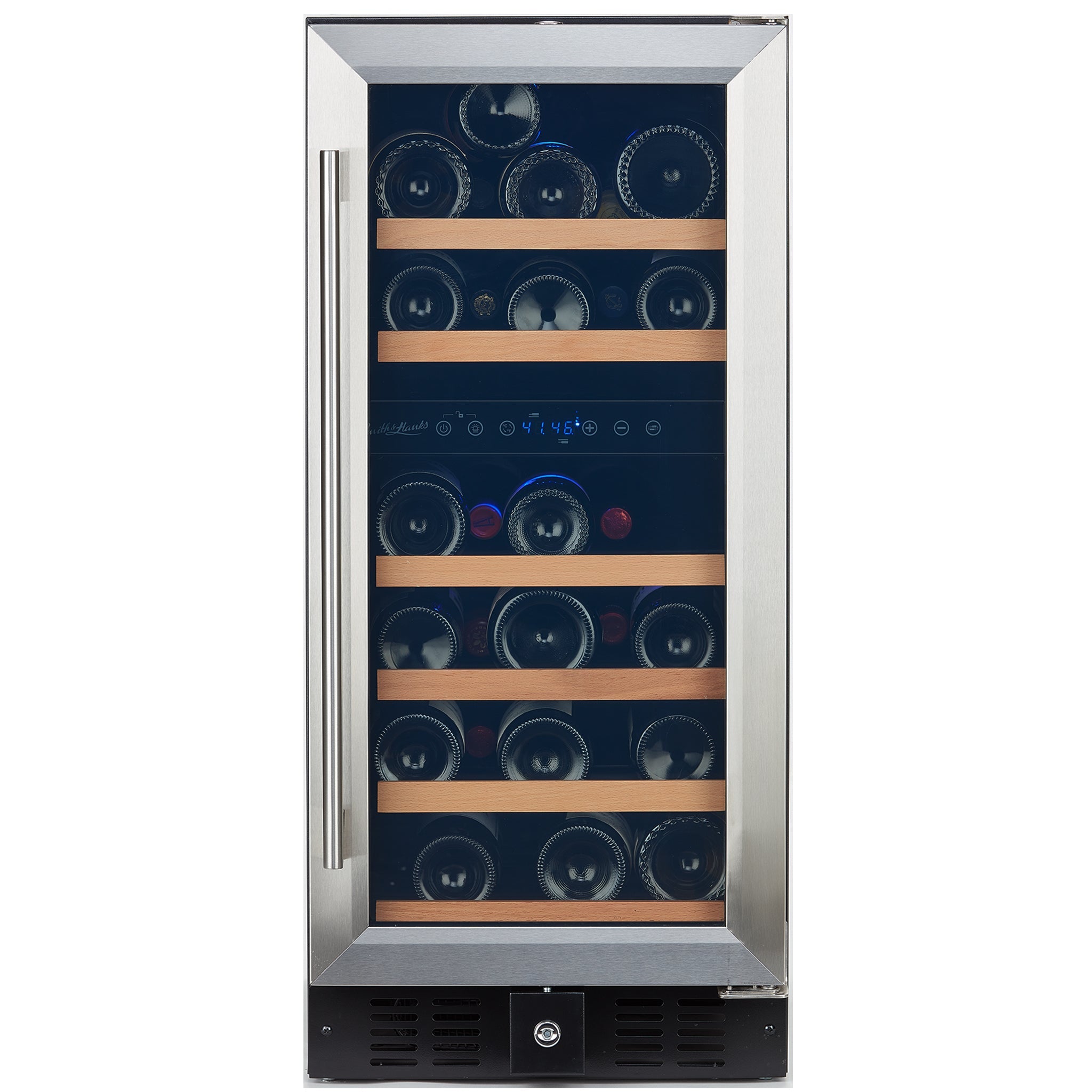 Smith & Hanks 32 Bottle Dual Zone Wine Cooler, Stainless Steel Door Trim