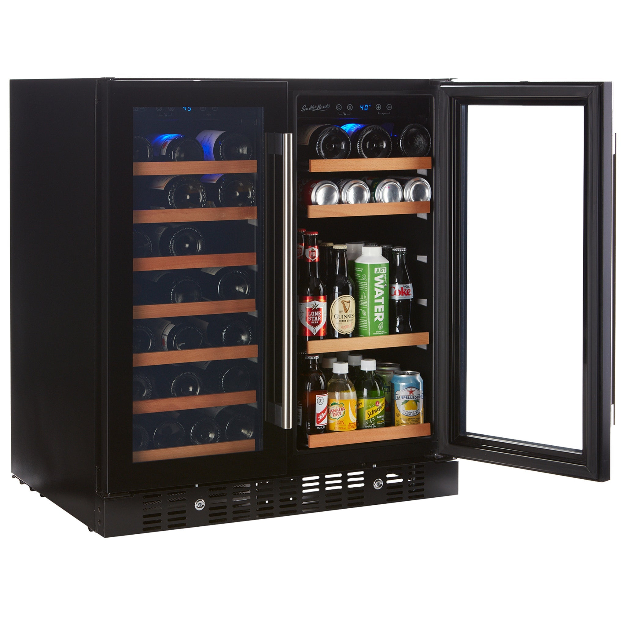 Smith & Hanks Wine Beverage Cooler Smoked Black Glass Door