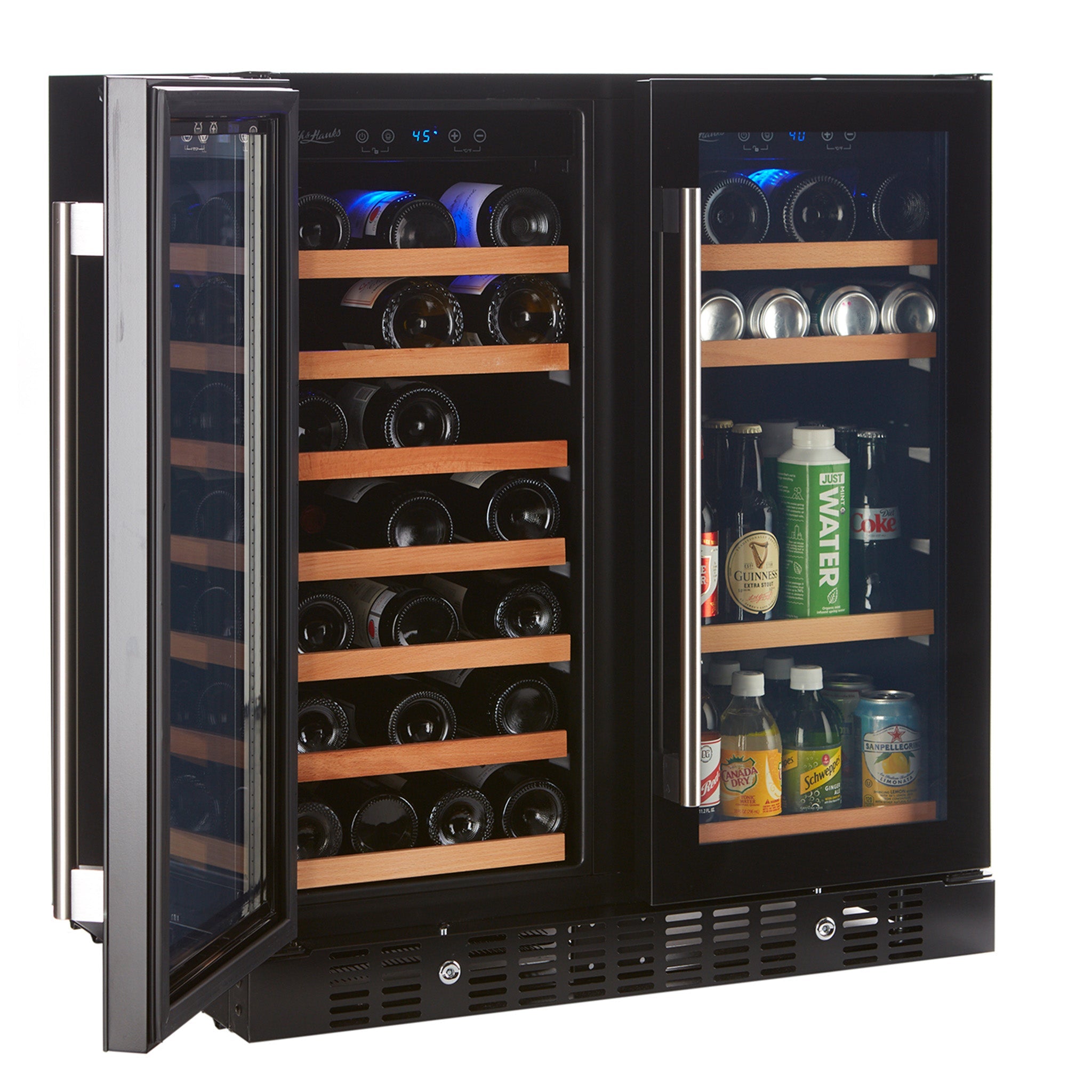 Smith & Hanks Wine Beverage Cooler Smoked Black Glass Door