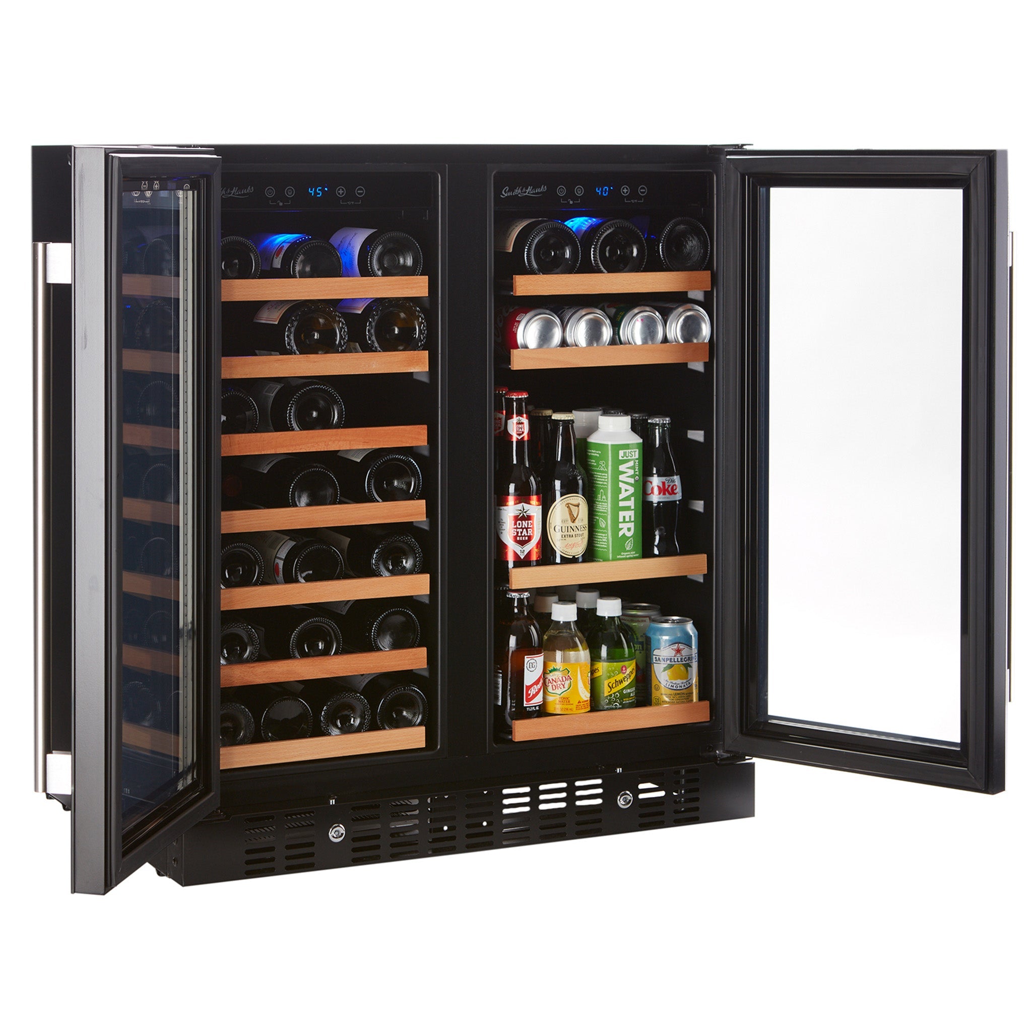 Smith & Hanks Wine Beverage Cooler Smoked Black Glass Door