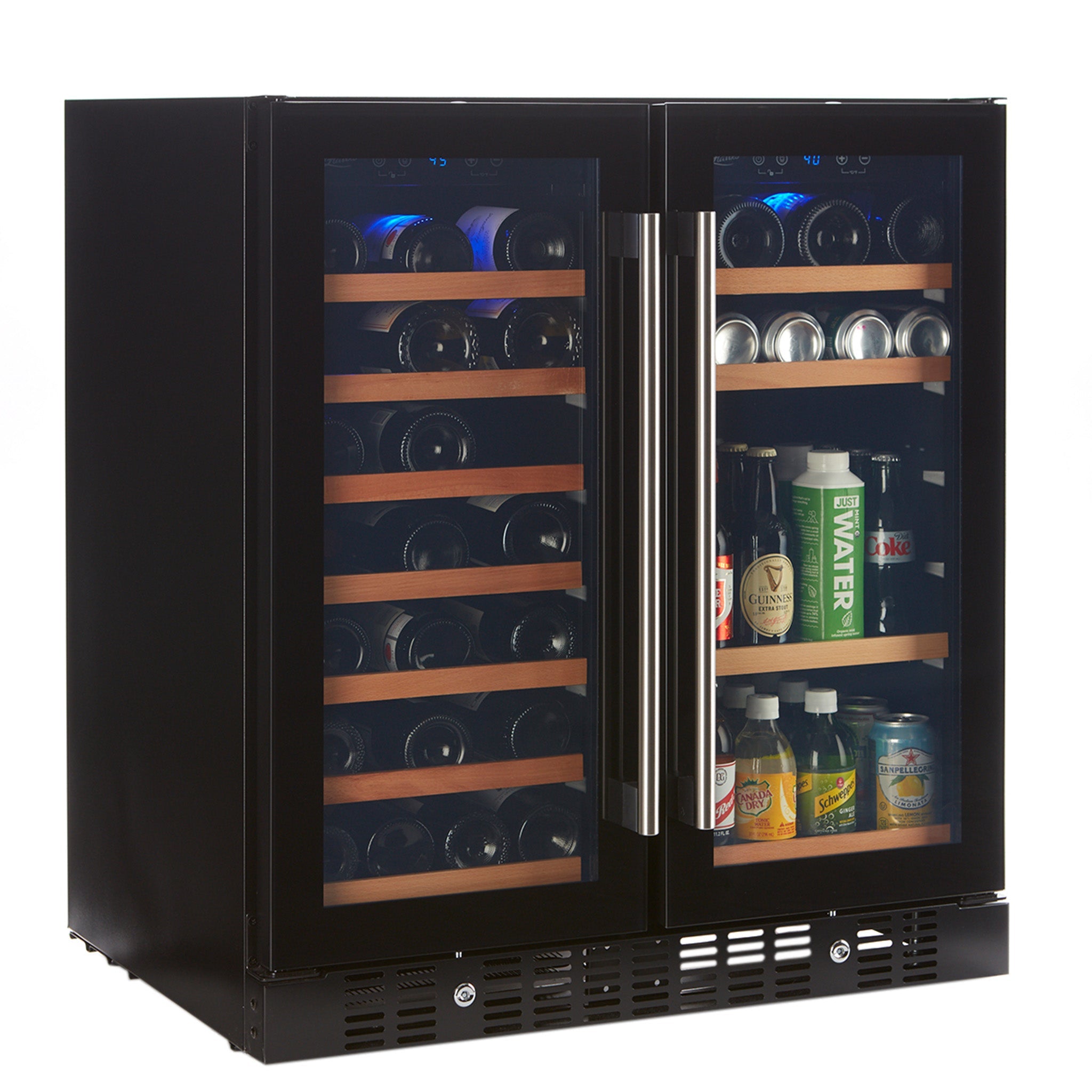 Smith & Hanks Wine Beverage Cooler Smoked Black Glass Door