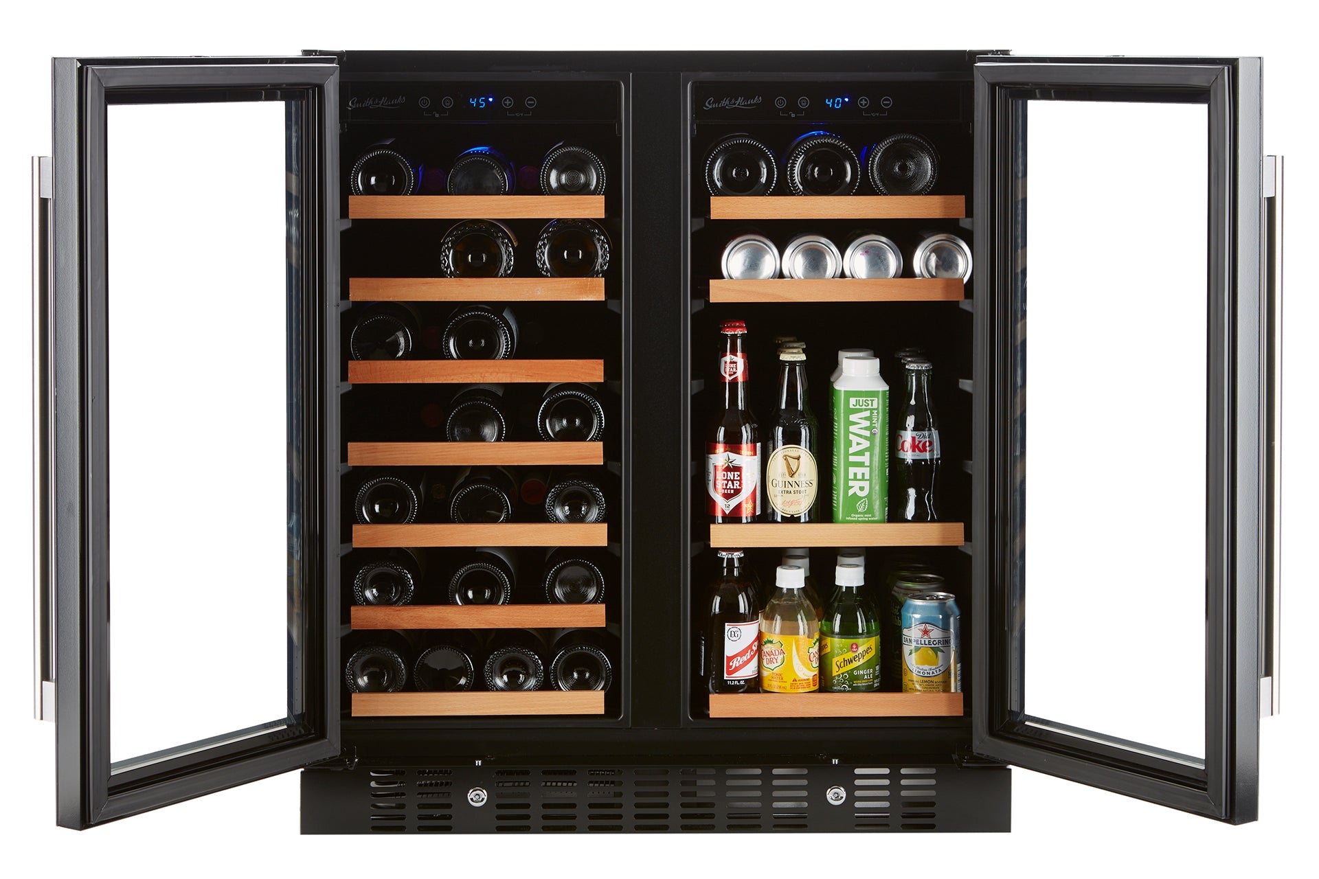 Smith & Hanks Wine Beverage Cooler Smoked Black Glass Door